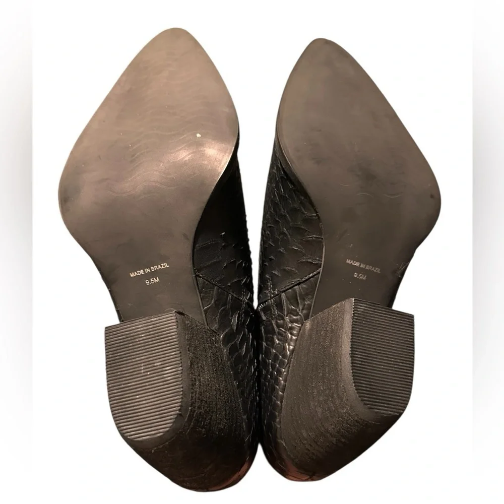 Matisse Caty Snake Pointed Toe Zippered Booties Womens Black 9.5(NO ZIPPER PULL) - Picture 5 of 12